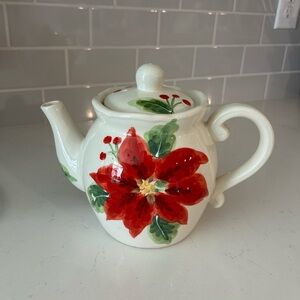 Floral Teapot with “Holiday Bouquet” Design
